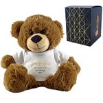 Personalised Dark Brown Teddy Bear with Thank You for Everything Design T-Shirt, Personalise with Any Message, Gift Box Included, Full Colour Print, Thank You Gratitude Retirement Teacher Gift