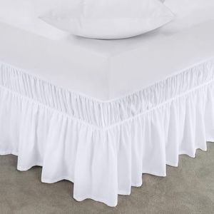 Utopia Bedding Twin Elastic Bed Ruffle - Easy Wrap Around Ruffle - Microfiber Bed Skirt with Adjustable Elastic Belt 16 Inch Tailored Drop - Hotel Quality Bedskirt, Fade Resistant (Twin, White)