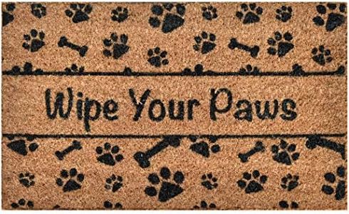 NINAMAR Woven Door Mat Natural Coir - Extra Thick - 36 x 24 inch - Wipe Your Paws