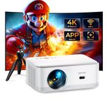 Projector 4K with Android TV, Smart Projector with WiFi 6 and Bluetooth, TOPTRO 1080P 700 ANSI Lumens Projector with Electric Focus, Keystone/Zoom, Outdoor Projector with Netflix Built-in, 9000+ Apps