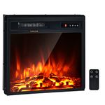 GOFLAME 18" Recessed Electric Fireplace, 1500W Insert Heater with Touch Screen, Remote Control & 9H Timer, Freestanding/Embedded Fireplace with 5-Level Flame Brightness and Overheat Protection (18 inch)