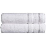 Christy Antalya Large Bath Sheets | Set of 2 | 100% Turkish Cotton | 600GSM | Soft Plush Luxury Bath Towels | 90cm x 150cm | Quick Dry | White