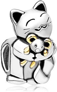 CharmsStory 925 Sterling Silver Cat Animal Charm Beads Charmss For Bracelets