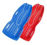 Slippery Racer Downhill Xtreme Toboggan Snow Sled (2 Pack), Red/Blue