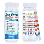 Hot Tub Test Strips, 100Pcs Water Tester Strips, 6 in 1 Swimming Pool Spa PH Test Strips Kit, Rapid Accurate Measurement of PH Testing, Alkalinity, Free Chlorine Bromine, Cyanuric Acid