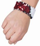 Rubie's 6190717-STD Costume Accessory Clack Bracelet Red White Sequins Carnival Fancy Dress Multi-Coloured