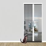 Heavy-Duty Retractable Screen Door,Folding Screen Door with Aluminum Frame and Stainless Steel Mesh.Block Mosquitoes, Mice, and Pets.Custom Size for Patio Front Door Bedroom (White)