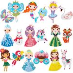 Cymbana Painting Diamond Kits for Kids 18 Pcs Princess and Their Buddy Gen Art Sticker for Kids Ages 6-8 8-12 Contains Unicorn, Mermaid