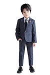 LOLANTA Kids Tweed Check Suit, 2-Piece Boys Wedding Party Outfits Jacket and Trousers, Prom Occasionwear, Blue, 7-8 Years, 130