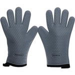 KITCHEN PERFECTION Silicone Smoker Oven Gloves For Women -Extreme Heat Resistant BBQ Gloves -Handle Hot Food Right on Your Smoker Grill Fryer|Waterproof Oven Mitts Grill Gloves |Superior Set+3 Bonuses