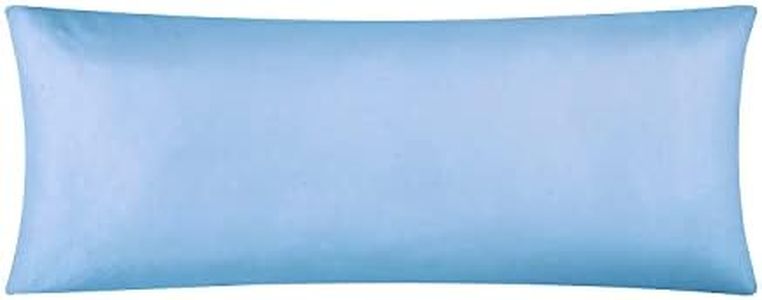 Egyptian Cotton 500 Thread Count Luxurious 2 PC Body Pillow Cases 20" x 54"(Inches) -Light Blue Solid. Dimension in cm ( 54 cm x 154 cm)