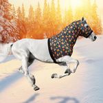 Hilltown Breathable Horse Hood, UV Protection Horse Slinky for Outdoor, Slim Fit and Silky, Fly Defense, Friction-Free & Comfort for Your Equine Partner (Long, Fancy, Full)