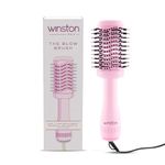 Winston Hot Air Brush for Hair 1200W – 2 in 1 Blow Dryer Brush & Hair Volumizer Brush for Women | Salon Style Blow Dry Brush for Smooth, Frizz-Free Volume | Charcoal Bristles (Pink, 1 Year Warranty)