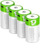 letoom D Batteries Rechargeable 4 Pack with4 in 1 USBC Charging Cable D Size Cell Lithium Batteries 7500mWh 1.5V for Flashlights, Toys, and Floodlights