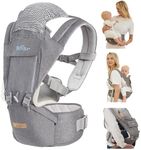 Bear Baby Carrier, 6-in-1 Baby Carrier Newborn to Toddler with Hip Seat (Ergonomic M Position) for 3-36 Month/ 7-44lbs Baby, Adjustable Size for Enhanced Lumbar Support, Perfect for On-The-go