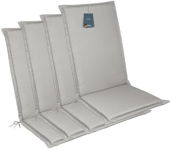 LILENO HOME Garden Chair Cushions [Set of 4 - High-Back] in Grey - Comfortable Loungers as Seat Cushions for Garden Furniture - Chair Cushions for Garden Chairs and Folding Chairs MIA