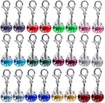 Aylifu Clip on Charms,24 Pieces Crystal Dangle Charms Pendant with Lobster Claw Clasp for Jewellery Making - 12 Colors