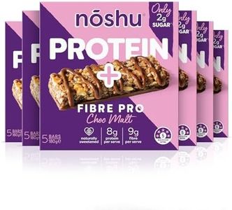 Noshu Protein+ Choc Malt High Fibre Bar | Keto Friendly Protein Bar, Low Carb, Sugar Free, Gluten Free | Prebiotic Fibre Gut Health | Energy Bar with MCTs | Australian Made | 180g Box (Pack of 6)