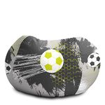 rucomfy Beanbags Kids Football Bean Bag Chair. Safe Toddler Bedroom or Playroom Seat. Comfy Children Furniture. Durable and Machine Washable D60cm x H80cm (Grey)