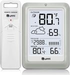 Wireless Weather Stations, with 330ft Range Sensor and Adjustable Backlight Inside Outside Monitor (White)