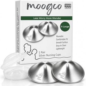 The Original Silver Nursing Cups - 925k Nipple Cups - Nipple Shield for Nursing Newborn - Silver Nipple Covers Breastfeeding (X-Large - TriLaminate)