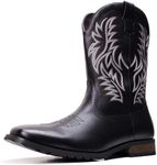Cowboy Boots for Men Embroidery Men's Western Boots Retro Square Toe Mens Boots Botas Vaqueras Para Hombre