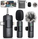 MENERESAS Mini Microphone for iPhone/Android: 3-in-1 Wireless Lavalier Microphone with Crystal Sound and Noise Reduction for Camera, Professional Video Recording, YouTube, TikTok
