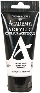 Grumbacher Academy Acrylic Paint, 75ml/2.5 Ounce Plastic Tube, Mixing White (C248P)