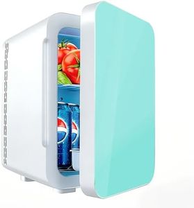 AIZYZYO 22L Mini Fridge, Portable Mini Fridge for Bedroom, 2-in-1 Personal Cooler Car Refrigerator, DC 12V and AC Cords, for Bedroom Home Office Travel, Blue
