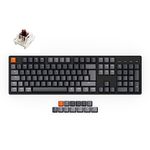 Keychron K10 ISO-UK-Layout Full Size Layout Hot Swappable Wireless Mechanical Keyboard, Bluetooth Gaming Keyboard RGB Backlight Gateron G Pro Brown Switches Aluminum Frame for Mac Windows