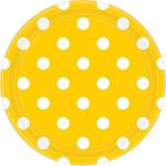 amscan 551537-09 Yellow Polka Dot Dinner Paper Plates 23cm - 8 Pcs