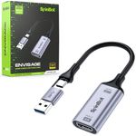 SpinBot Envisage Full HD Video Capture Card | 4K HDMI to USB3.0 1080p/ 60FPS | Capture Card for Gaming, Streaming, Broadcast and Video Recording | Windows, Mac, Android