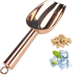 MaudCara® Metal Ice Scoop for Freezer,3 OZ Small Ice Scooper Kitchen Utensils,Multipurpose for Cookie Scoop,Popcorn Scoop,Flour Scoop,Dog Food Scoop(Rose Gold)