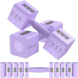 Hezeyferg Adjustable Dumbbells Set of 2, Hand Weights Sets with 5 Levels 3lb, 5lb, 7lb, 9lb, 11lb, Adjustable Weight Dumbbells for Women/Men Home Gym Full Body Workout (Purple)