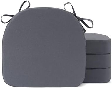 Tromlycs Outdoor Chair Cushions for Patio Furniture Cushions Seat Set of 4 Pads Waterproof 17x16 inch U Shaped with Ties Dark Grey