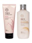 The Face Shop 2 Step Brightening Routine combo | Rice Water Bright Foaming Cleanser (150ml) + Rice & Ceramide Moisturizing Emulsion (150ml)