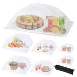 Wokuya 7Pack Various Size (40x24*1,17x17*2,14x14*2,12x12*1) Pop-up Food Tents Food Covers for Outside Mesh to Keep Bugs away,Collapsible Food Nets for Outdoor Picnic Party BBQ Wedding Fruit