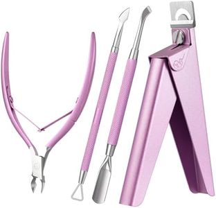 Melodysusie 4 in 1 Acrylic Nail Clippers Set, with Cuticle Trimmer and Dual-Ended Cuticle Pusher Remover, Stainless Steel Acrylic Nail Cutter Set, Pedicure Manicure Acrylic Nail Tools for Home Salon
