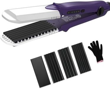 janelove Hair Crimper,Crimping Iron,Volumizing Hair Iron for Texture,for Thin Fine Hair,Root Volume,4 in 1 Hair Straightener and Hair Crimper for Women