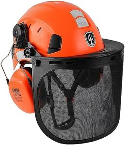 GREEN DEVIL Casco de Seguridad para Motosierra, protección Forestal, con protección auditiva, Orejeras y protección Facial, Juego de Casco Resistente a los Impactos, ventilación cómoda