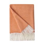 BOURINA Decorative Herringbone Faux Cashmere Fringe Lightweight Soft Cozy Bed Sofa Farmhouse Outdoor Throw Blankets, 50x60 inches, Orange