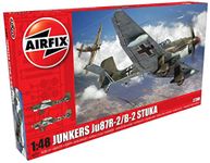 Airfix Junkers Ju87R-2/B-2 Stuka 1:48 WWII Military Aviation Plastic Model Kit A07115, Red