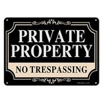 No Trespassing Signs Private Property,14x10 Inch Rust Free Aluminum Metal Sign,Reflective,Fade Resistant,Weather Resistant, UV Protected, Up to 7 Years Outdoor for Home