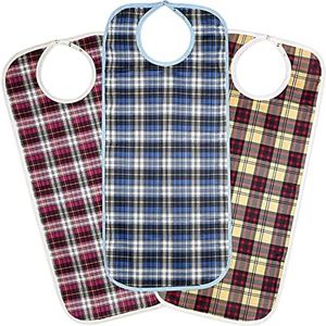 Medokare Adult Bibs - Pack of 3 Washable Clothing Protectors for Men & Women - ﻿Multicolor