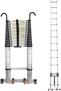 JADDUO Telescoping Ladder,24.6 FT Extension Ladder,Aluminum Lightweight Telescopic Ladder with 2 Triangle Stabilizers