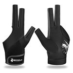 YFY Billiard Pool Gloves for Left Hand 3 Finger, Splicing Process, Snooker Cue Sport Glove Popular Sizes for Men & Women