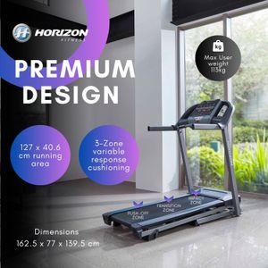 Horizon Fitness TR3.0 Folding Treadmill – Bluetooth, Incline, 127x40.6cm Deck