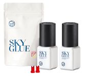 Sky Glue D 2 Bottles Powerful Strong Eyelash Extension 5ml - Professional Black Eyelash Individual Extension Adhesive - 1-2s Fast Drying / 4-6 Weeks Lasting time TUBeauty
