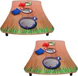 Unibos Set Of X2 Wooden Foldable Bean Bag Toss Garden Games Two Pack | Cornhole Game 2 Player Set | Point System | Outdoor Games New