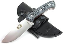 AXARQUIA Full Tang Survival and Bushcraft Knife for Hunting Fishing Camping and Outdoor, 4" Fixed-Blade Knife, Sheath, Firestarter, Handmade Camp Knife